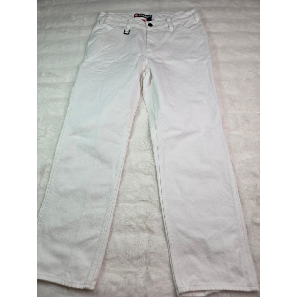 Engelbert Strauss Mens White Cotton Workwear Carpenter Painter Pants W38 L32‎